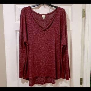 Criss Cross Burgundy Wine Top